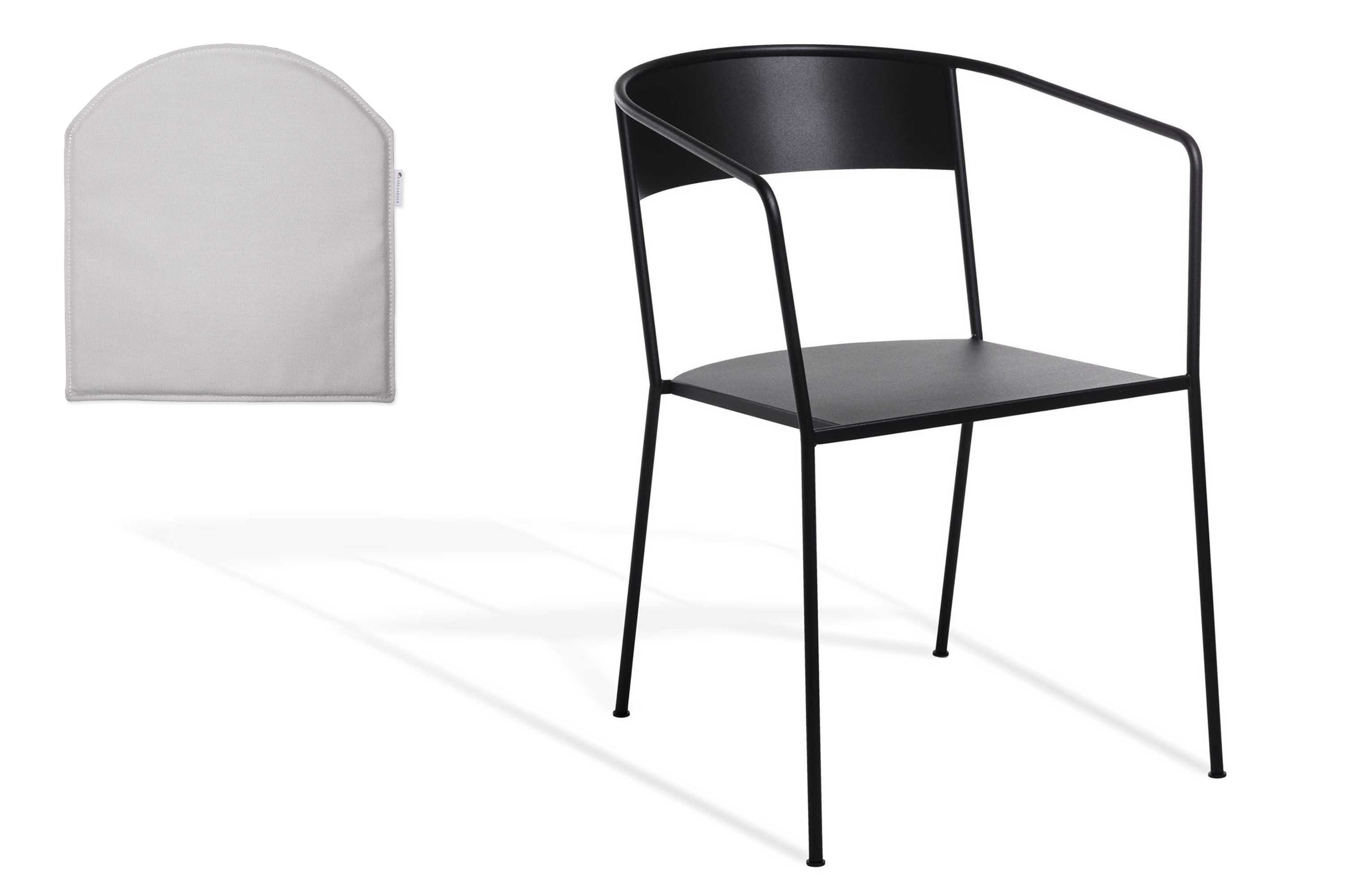 Arholma outdoor chair cushion in silver grey by Skargaarden