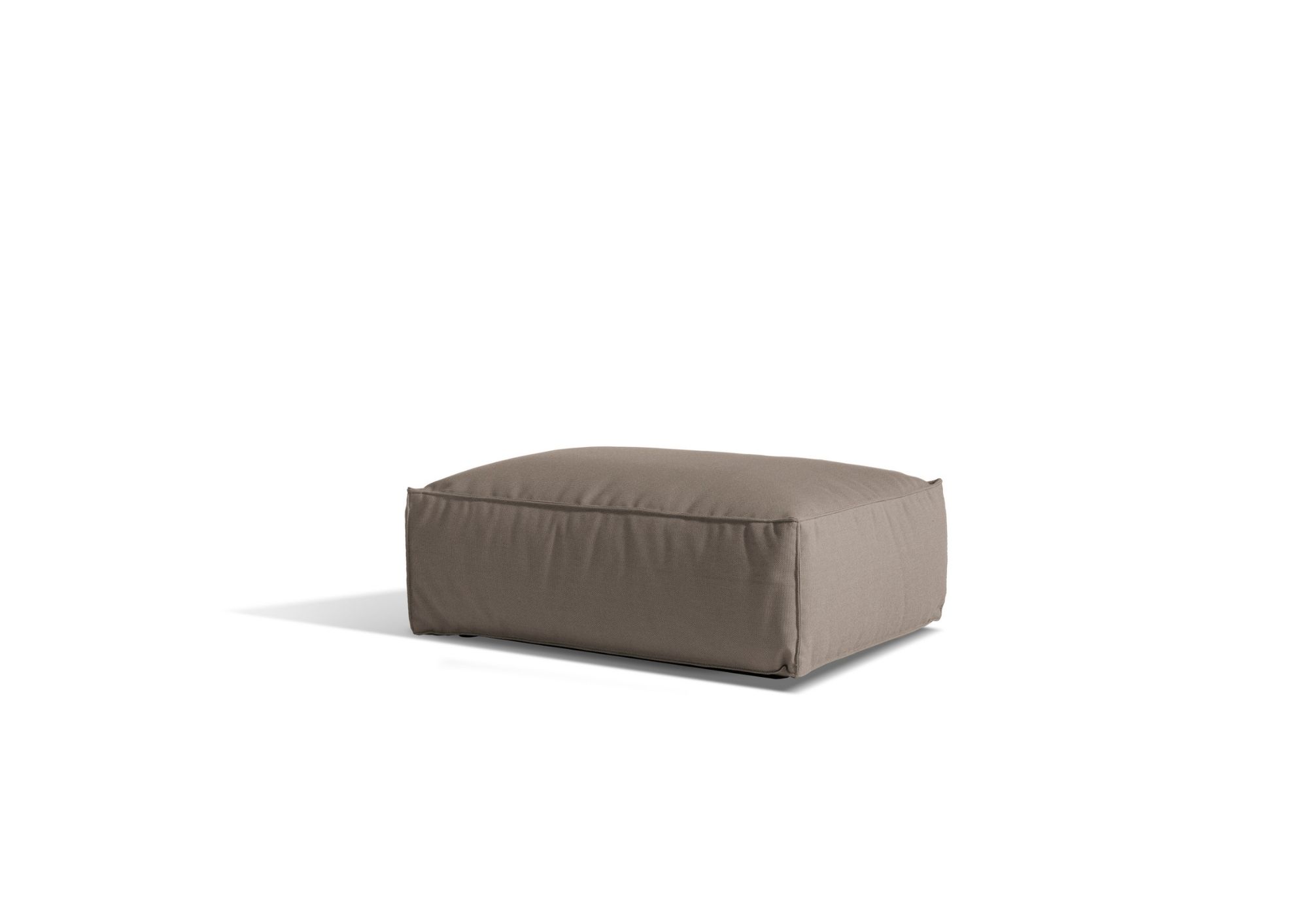 Asker outdoor ottoman in taupe fabric by Skargaarden