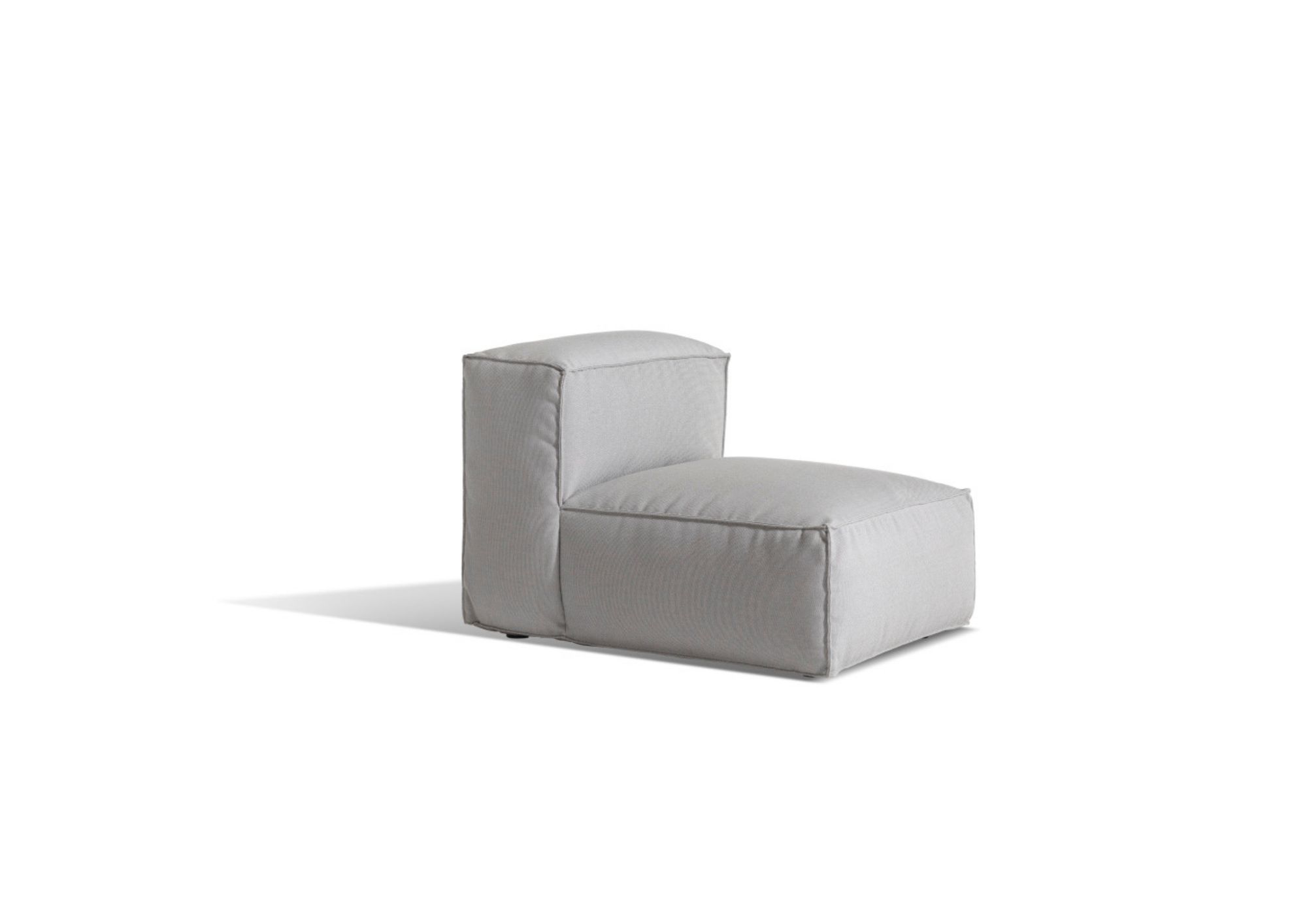 Asker outdoor sofa module in light grey fabric by Skargaarden