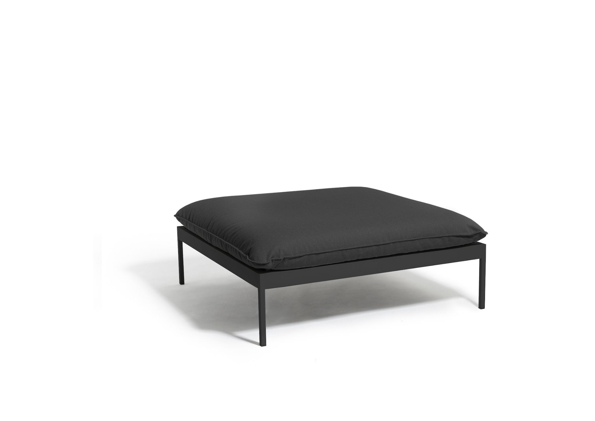 Bönan outdoor ottoman with dark grey cushion by Skargaarden